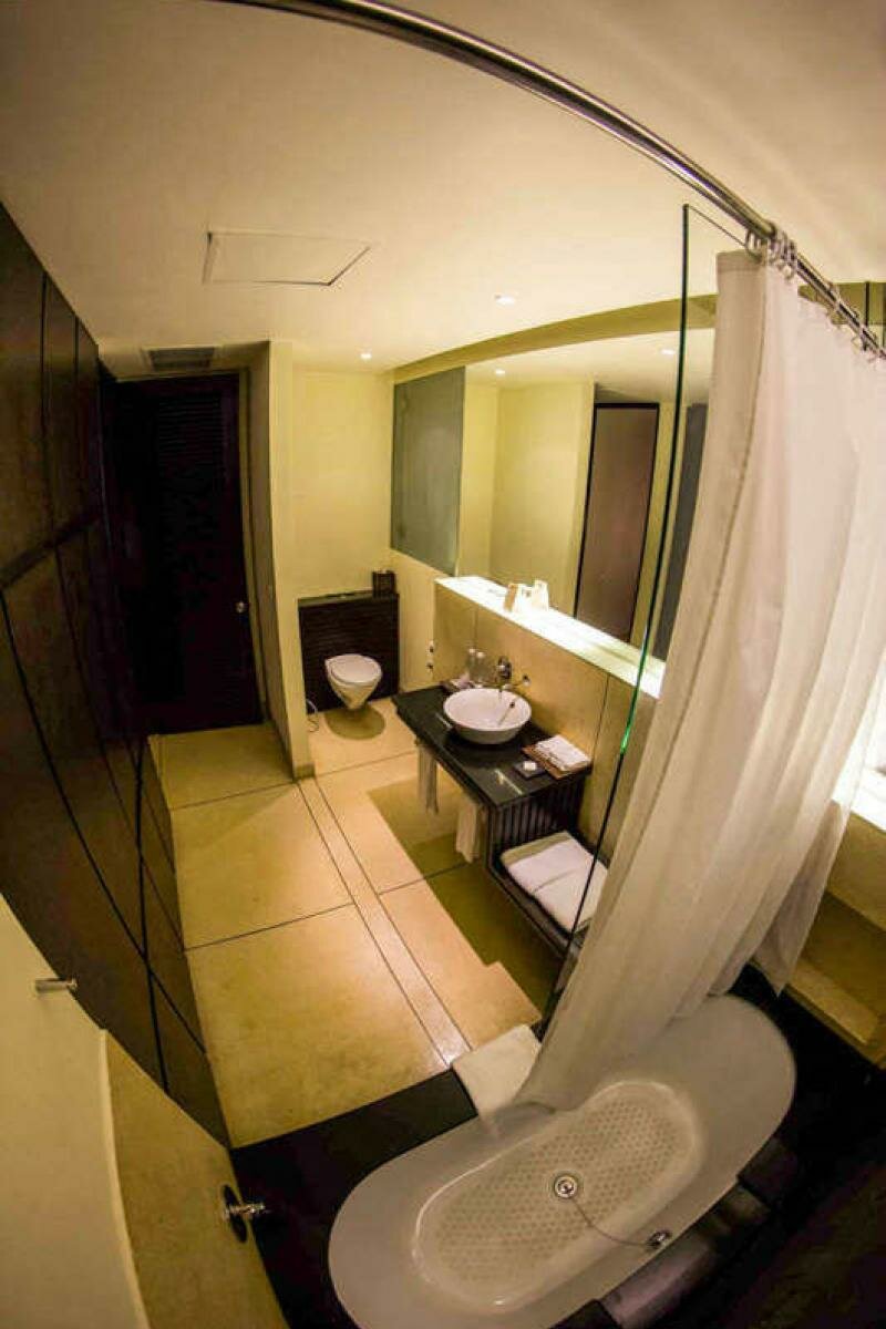 Vue en hauteur de la salle de bains